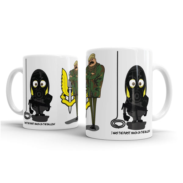 Design for Minion fans SAS First Minion on the Balcony with SSM Gru Mug